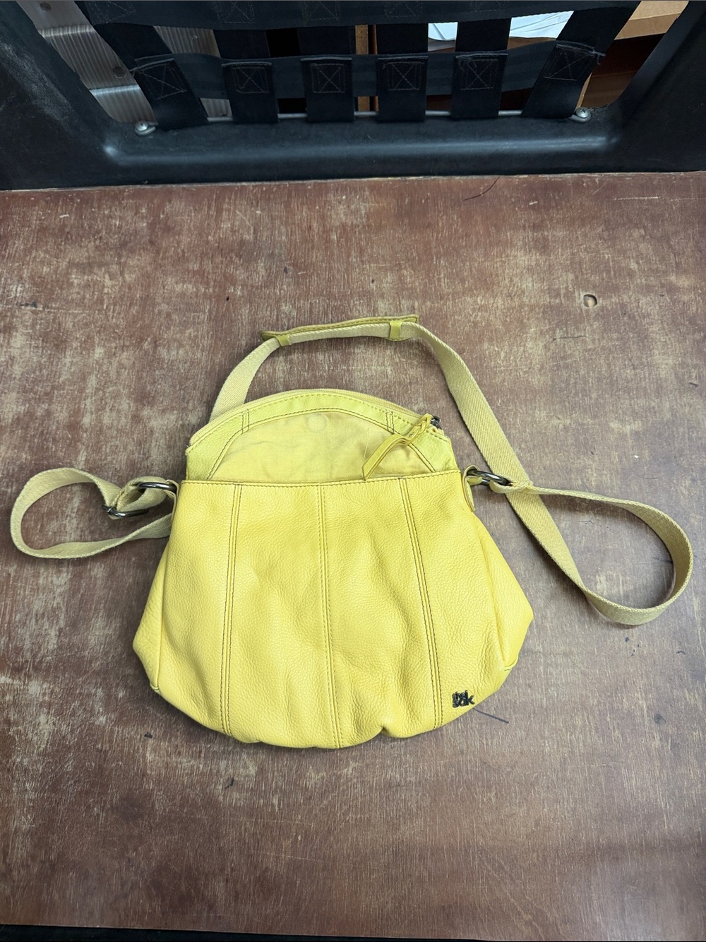 The Sak Yellow Leather Crossbody Shoulder Bag